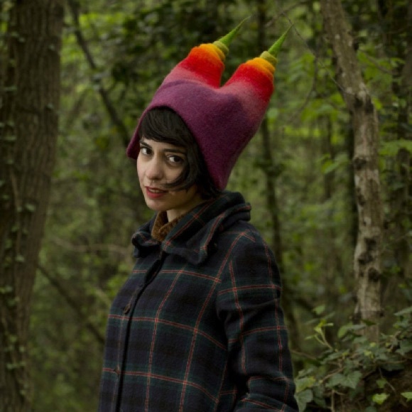 Whimsical hand felted fairy hat originally bought from Poland for $138.20 - Picture 2 of 2